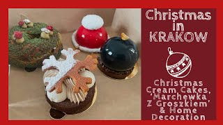 Great POLISH FOOD  Fantastic cakes  Marchewka z Groszkiem restaurant  Christmas in Krakow 2021 [upl. by Aliahkim]