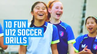 10 Best U12 Soccer Drills  Fun Soccer Drills by MOJO [upl. by Ardnuassak562]