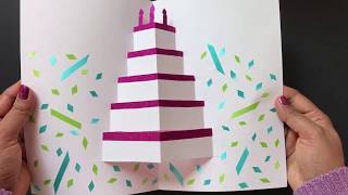 DIY Pop Up Cake Card  Easy Birthday Card [upl. by Dercy426]