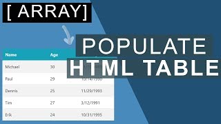 JSON Array to HTML Table with Javascript [upl. by Eityak]