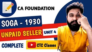 Unpaid Seller Sale Of Goods Act 1930 CA Foundation [upl. by Ylram]