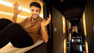 TRYING an OVERNIGHT CAPSULE HOTEL BUS [upl. by Velick]