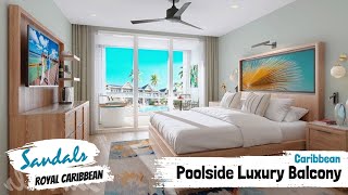 Caribbean Poolside Luxury PL  Sandals Royal Caribbean  Complete Walkthrough Tour amp Review 4K [upl. by Ahsied]