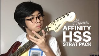 squier affinity hss stratocaster pack review  new gear day [upl. by Nilreb872]