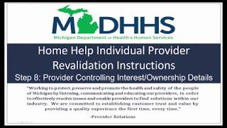 Home Help Individual Provider Revalidation Instructions Step 8 [upl. by Kelwin566]