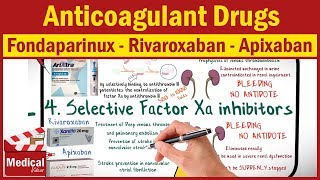 Pharmacology CVS 24 Anticoagulant Drugs Part 4 Factor Xa inhibitor Fondaparinux  Rivaroxaban [upl. by Moshell532]