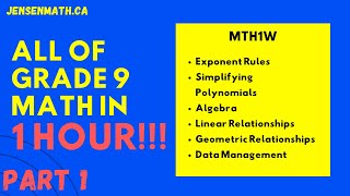 ALL OF GRADE 9 MATH IN 60 MINUTES exam review part 1 [upl. by Himelman]