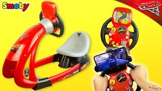 Simulateur de Course Cars Smoby V8 Driver Flash McQueen Jouet Noel 2018 Unboxing Toy Youtube Kids [upl. by Tonina]