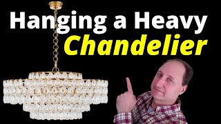 How to Install a Heavy Chandelier or Ceiling Fan [upl. by Holey]