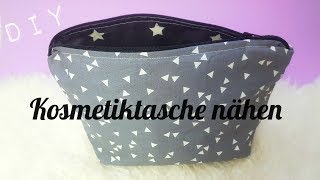 DIY Kosmetiktasche nähen  DIY Kajuete [upl. by Gerk286]