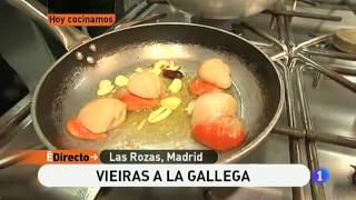 Receta de Vieiras a la gallega ED [upl. by Nemracledairam983]