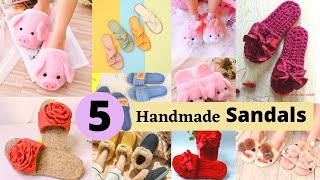 5 Handmade Sandals And Flip Flops From Old Slippers And Cardboard [upl. by Ugo881]