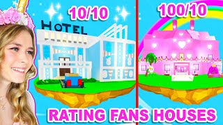 RATING My FANS FLOATING MANSIONS In Adopt Me Roblox [upl. by Fiertz418]