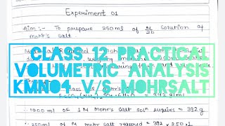 Mohr salt Vs KMnO4 titration  Chemistry Class 12 Volumetric Analysis with readings and calculation [upl. by Yrehcaz534]