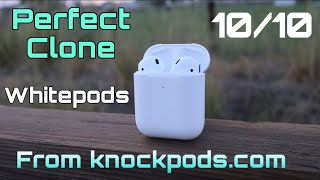 Knockpods Whitepods  Perfect 2020 CLONE Airpods [upl. by Fang]