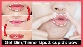 How to get Smaller Slim Lips and Thinner Lips  Create cupids bow shorten philtrum  Lip Exercise [upl. by Eerrahs310]