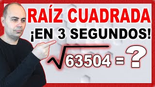 HAZ Una RAÍZ CUADRADA En 3 SEGUNDOS 💥 MAKE A SQUARE ROOT IN 3 SECONDS 99 DOES NOT FAIL maths [upl. by Julide]