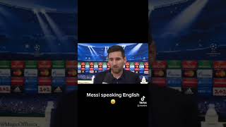 Messi speaking ENGLISH 🤯😂 [upl. by Teodora]