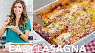 Beef Lasagna Recipe  Easy Dinner   Natashas Kitchen [upl. by Aehsel]