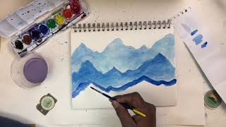 Art Lessons For Kids Monochromatic Landscape Paintings [upl. by Sampson315]