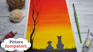 ✅ PICTURA SIMPLA pentru INCEPATORI 🐶 Tutorial Arta si Desen Romania  O Pictura pe zi [upl. by Ayik370]