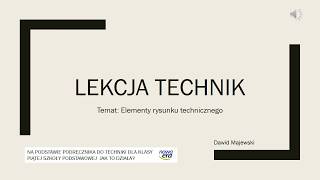 Lekcja technik Elementy rysunku technicznego klasa 5 SP [upl. by Ebocaj]