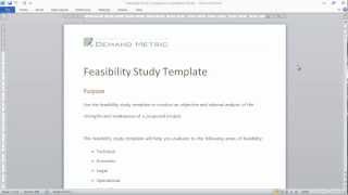 Feasibility Study Template [upl. by Aitram]