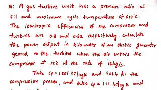 Problem 1 on Gas Turbines Thermal Engineering Thermodynamics [upl. by Yerac723]