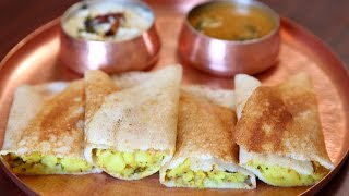 Masala Dosa Recipe  Popular South Indian Breakfast Recipe  Divine Taste With Anushruti [upl. by Budd]