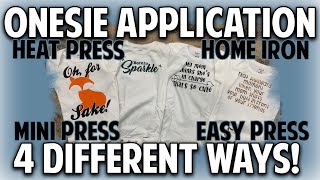 How To Apply HTV To Baby Onesies  Heat Press  Home Iron  Easy Press [upl. by Kessiah797]