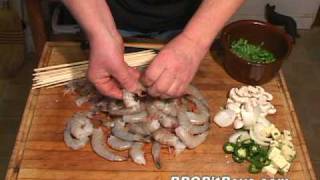 Hot to grill Smoked Bacon Wrapped Steak amp Shrimp Kabobs  Recipe [upl. by Ayor475]