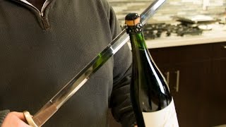 How to open a bottle of champagne with a sword [upl. by Siraj]