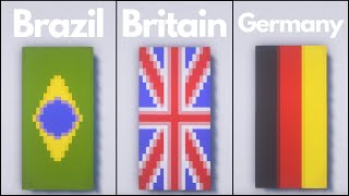 Minecraft 20 Country Flag Banner Designs Tutorial [upl. by Zorine]