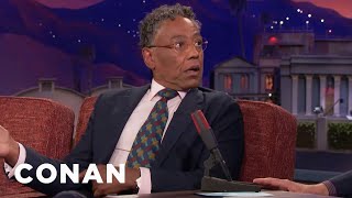 Giancarlo Esposito Terrified A Woman In The Airplane Bathroom Line  CONAN on TBS [upl. by Asquith]