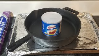 How to season a cast iron skillet with crisco [upl. by Anailli77]