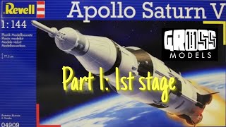 Revell 1144 Saturn V rocket Part 1 1st Stage [upl. by Ardnajela]