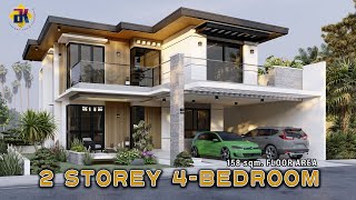 HOUSE DESIGN 2 Storey 4Bedroom  95x10m 158 sqm  Exterior amp Interior Animation [upl. by Assiled]