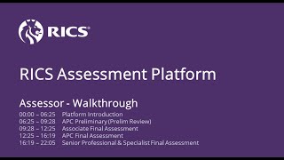 RICS Assessment Platform Assessor Guidance [upl. by Griffith520]