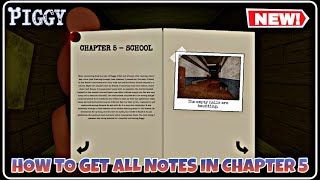 How To Find ALL PAGES in PIGGY BOOK 1 Chapter 5  School  FULL GUIDE  TUTORIAL  Roblox [upl. by Inalaeham]