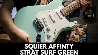 Squier By Fender Affinity Stratocaster Surf Green Review [upl. by Ecnerol]