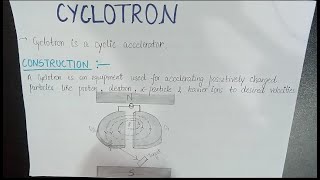 Cyclotron  Construction Working Principle Formulas Limitations [upl. by Ahsiekin452]