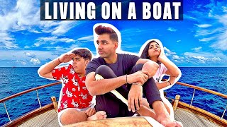 LIVING ON A BOAT FOR 24 HOURS  Rimorav Vlogs [upl. by Aiasi]