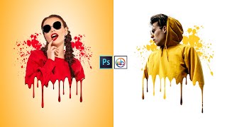 Dripping Effect  Splatter Effect  Photoshop Editing Tutorial [upl. by Gytle]