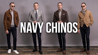 How To Wear Navy Chinos For Fall  5 Ways To Wear Navy Chinos for Men [upl. by Ravi]