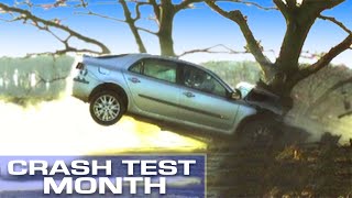 Crash Test Month Crashing Into A Tree At 55mph [upl. by Diane85]