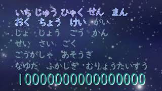 いちじゅうひゃくせんまん🔶数の単位🔶にほんごであそぼ🔶知育動画 [upl. by Ynnol]