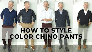 How to Style Colored Chinos This Fall  Mens Fall Outfits [upl. by Rowland]