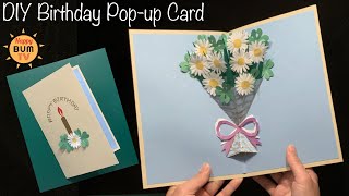 DIY FLOWER POP UP CARD l HANDMADE BIRTHDAY CARD [upl. by Nade]