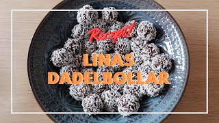 Linas dadelbollar med jordnötssmör  RECEPT [upl. by Yentihw886]