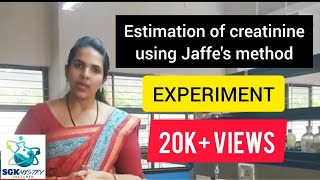 Estimation of creatinine by Jaffes method Experiment BCU Biochemistry Colorimetry SGKmistry [upl. by Omrelliug273]